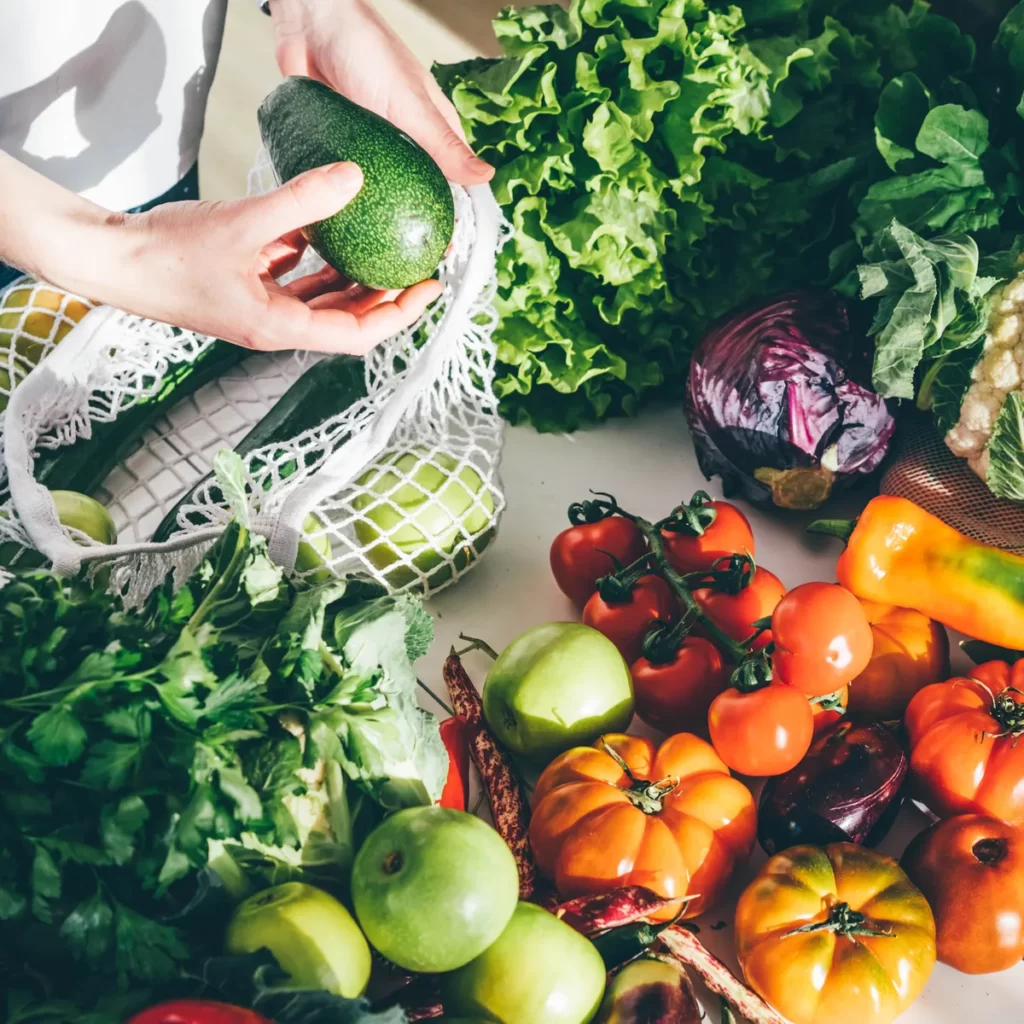 Verschiedene Obst und Gemüsesorten